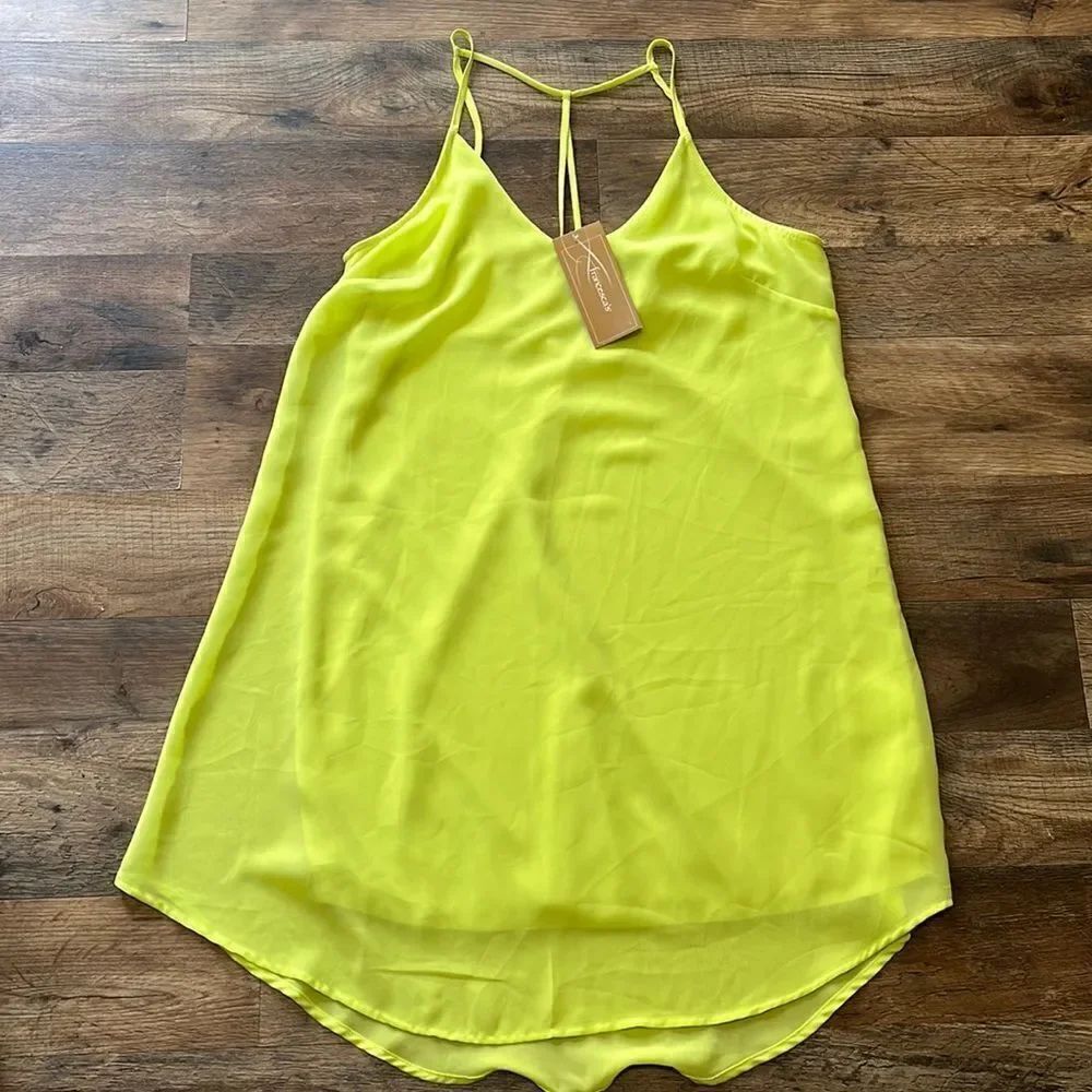 Lush spaghetti strap lime green mini dress